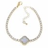 887 Bransoletka elegancka złota 17+3cm pozłacana 14k koniczyna marokańska